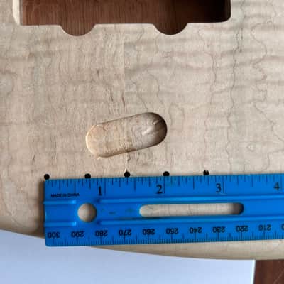 high end Offset Bass Body Unfinished Deep Curly Maple Top / Walnut Accent/ Solid One-piece Mahogany Back- limited Luthier Supply R2 image 18