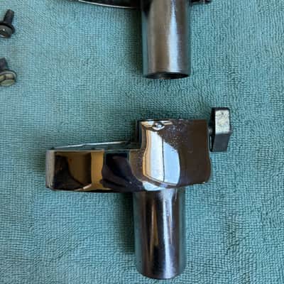 Rogers Two Tom Drum Mount or Spur brackets - Big R Memriloc XP8 - 1” Lot #5 70s - Chrome image 10