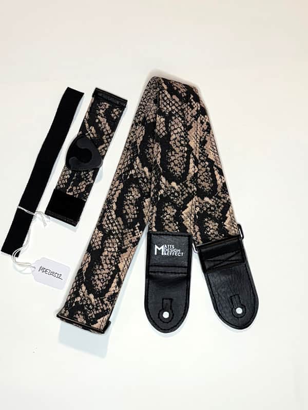 Snake Outdoor Cotton Canvas guitar strap w/ matching guitar pick holder handmade by MattS Design & Effect image 1