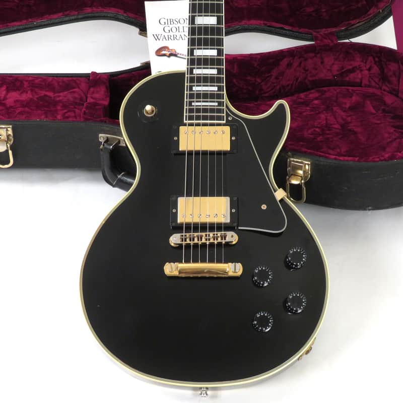 2005 Gibson Les Paul Custom Guitar Custom Shop - Black Ebony Finish with Gold Hardware - Original Case