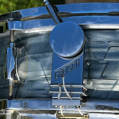 Gretsch GRETSCH VINTAGE PROGRESSIVE JAZZ MAX ROACH SNARE ROUND BADGE 4 X 14 3 PLY MBP 1950-1960 - MIDNIGHT BLUE PEARL MBP image 11