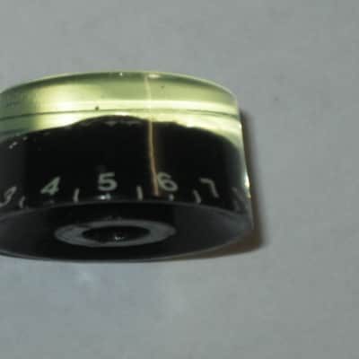 ONE (1 individual knob) unknown brand used (INNER Upper Center area has INTERNAL cracks) Black Speed Knob (numbers 0 to 11) black hard plastic with off white numbers & white dashes -- Funny & Rare, for 24 spline shaft image 15