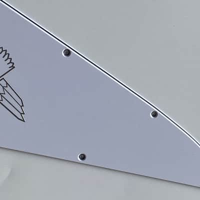 For Gibson Firebird Silver 3D Logo Guitar Pickguard 3 Ply White image 5