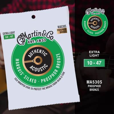 Martin Authentic Acoustic® Marquis® Silked Guitar Strings – Phosphor Bronze, Extra Light Gauge | Warm, Balanced Tone with Bridge Protection | Silk-Wrapped Ball Ends image 6
