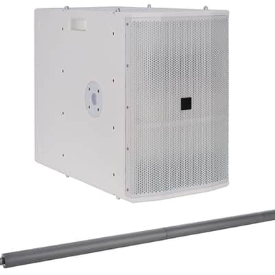 Avante Audio Imperio SUB210W Dual 10" 700W Active DJ PA Subwoofer in White+Pole image 1