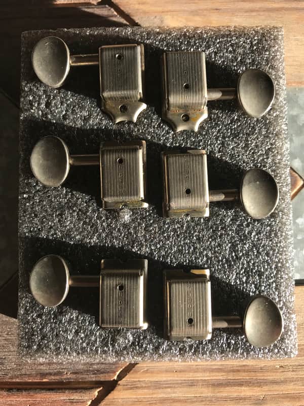 Real Life Relics Kluson Aged Nickel Left Hand Vintage Stamped Tuning Machines KD-6T-NM image 1