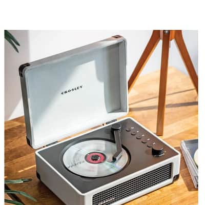 Crosley CR3505DP Cruiser Portable CD Player Retro Bluetooth Speakers, White Farmhouse -NEW image 5