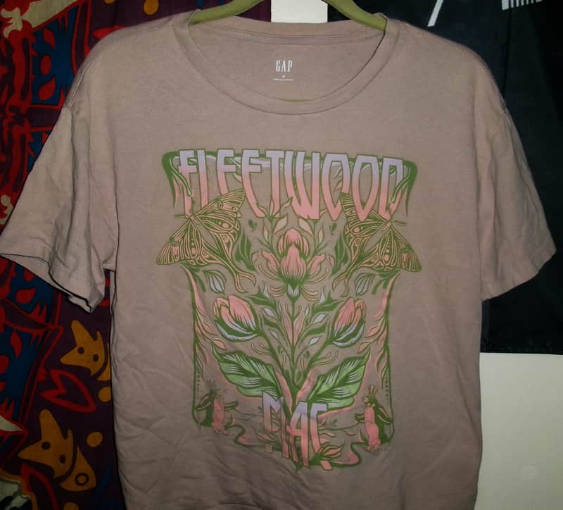 fleetwood mac wildflowers logo pink m woman tee - stevie nicks buckingham tusk rumors image 1