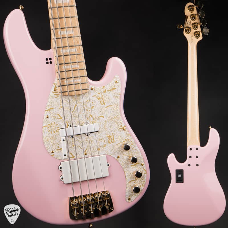 Sandberg Limited Edition California V-TM Ida Nielsen Signature 5-String - Strawberry Milkshake image 1