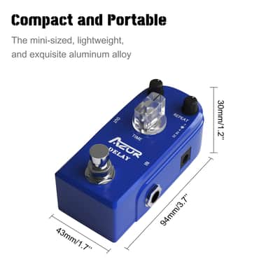 AZOR Delay Guitar Pedal for Pedal Boards, Electric Guitar, Analog Delay Mini Vintage Guitar Effect Pedal True Bypass image 8