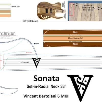 Ramsay: RMI RAMSAY: Vincent Bertolani Sonata VI signature model. 6 String bass guitar 2023 - ATLANTIC blue, Refinished in US 2024 image 21