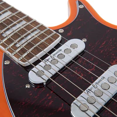 Vintage REVO Series 'Vision' Electric Guitar - Trans Orange (VRV800TO) image 11