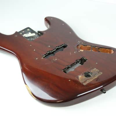1978 Fender Jazz Bass BODY Burgundy Red Walnut ASH 3-Bolt to 4-Bolt 1970's Vintage image 13