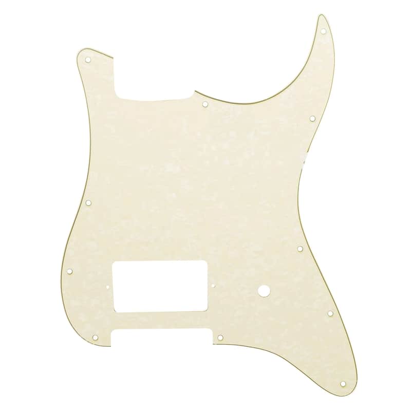 11-Hole Single Covered Humbucker Pickguard for USA/Mexico Fender® Tom DeLonge Strat Style - Aged Pearl image 1