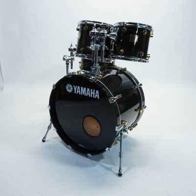 YAMAHA MAPLE CUSTOM 4-PIECE SHELL SET 22/10/12/14 IN BLACK LACQUER image 3