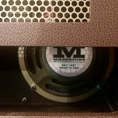 Magnatone Starlite Stack: Starlite 5-watt 1 x 8-inch Tube Combo Amp with matching Satellite 1X12-inch Ext. Cabinet w/ Magnatone covers. Mint and unused. image 5