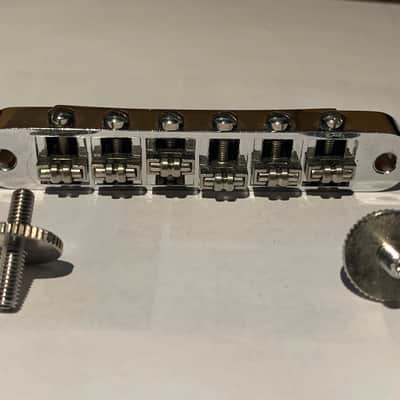 Bm003 Tune-o-matic CHROME Bridge with Roller Saddles image 4