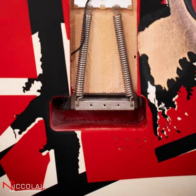 EVH Striped Series Frankenstein Frankie, Maple Fingerboard, Red with Black Stripes Relic image 15