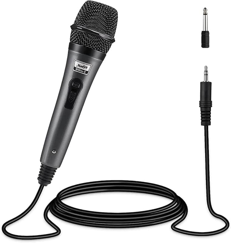 Karaoke Microphone, Dynamic Microphone with 13 ft Cable, Metal Handheld Cardioid Wired Microphone, XLR Microphone for Singing/Stage, Compatible w/Karaoke Machine/PA System/Amp/Mixer, Grey image 1