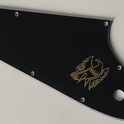 For Fit Gibson Firebird Gold Logo Style Guitar Pickguard Scratch Plate 3 Ply Black image 5