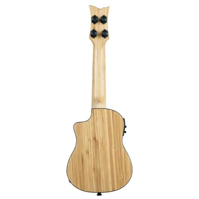 Ortega RUNAB-SO Bamboo Series Solid Bamboo Top & Neck 4-String Soprano Acoustic-Electric Ukulele w/Gig Bag image 5