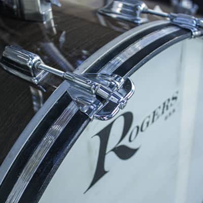 Rogers Londoner V Drum Kit – 1977 Big R Era – New Mahogany – Complete Memriloc Hardware image 21