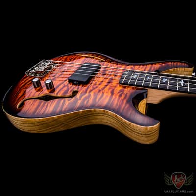 PRS Private Stock #5913 January 2016 GOTM Hollowbody Bass 4 - Electric Tiger Smoked Burst (152) image 9