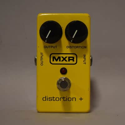 1990s MXR Distortion + Block Logo Reissue Distortion Effects Pedal Yellow image 1