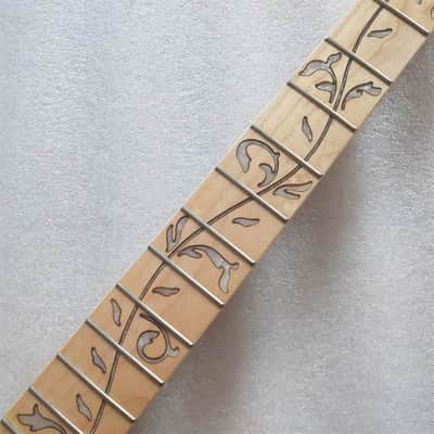 Maple Wood Guitar Tele Style Neck, 22 Frets Tree of Life Fingerboard Fret Inlay image 3