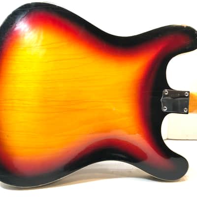 Royal Artist funky old vintage hollowbody bass guitar moserite influenced japanese bizarre Bruno 1960s Sunburst image 8