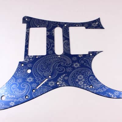 Brushed Blue Paisley Anodized Aluminum pickguard fits Ibanez (tm) RG550 Jem RG  HSH image 1