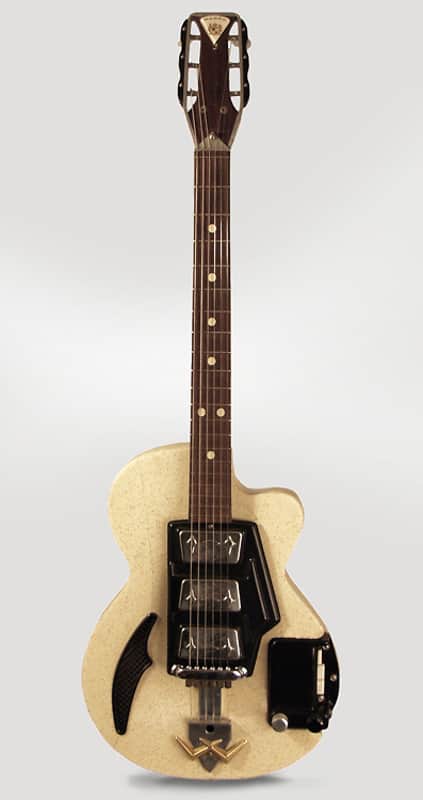 Noble V-653 Soloist Semi-Hollow Body Electric Guitar, made by Wandre,  c. 1962, ser. #987. image 1