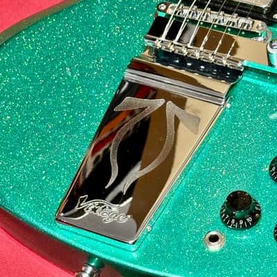 Vintage Guitars 30th Anniversary VS6 Electric Guitar with Vintage Style Vibrato  Green Metalflake image 15
