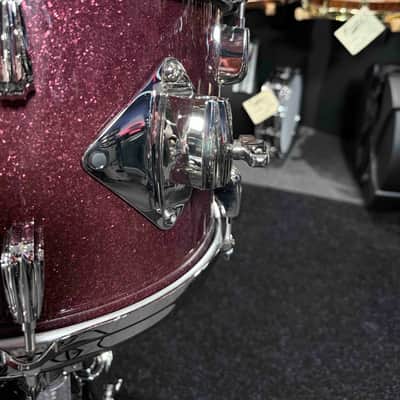 ~NEW!~ 2026 Slingerland RadioKing Mahogany/Poplar/Mahogany 3-Piece 13/16/22 Drum Kit Set in Maroon Glass Glitter with Nickel Hardware image 4