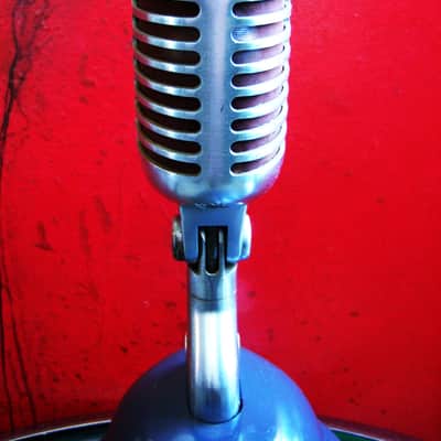 Immagine Vintage 1950's Shure 55S Unidyne dynamic cardioid Microphone w S36 stand Elvis prop display repair - 13
