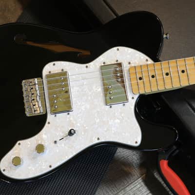 2012 Fender FSR Telecaster Deluxe '72 Reissue Thinline Semi-Hollow Electric Guitar Black + OHSC image 2
