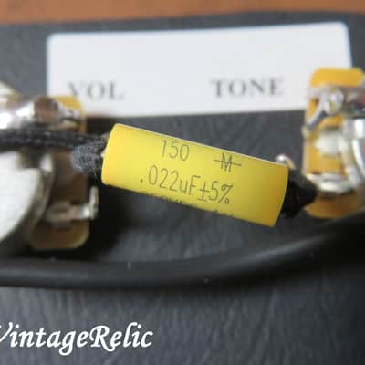 Les Paul LP Junior Pre-wired upgrade harness .022uF Mallory MUSTARD Cap fits vintage Gibson image 2