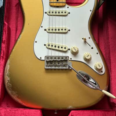 2025 Fender Stratocaster 1964 LTD Fall Event Flamed Neck Gold over Gold Sparkle Heavy Relic image 5
