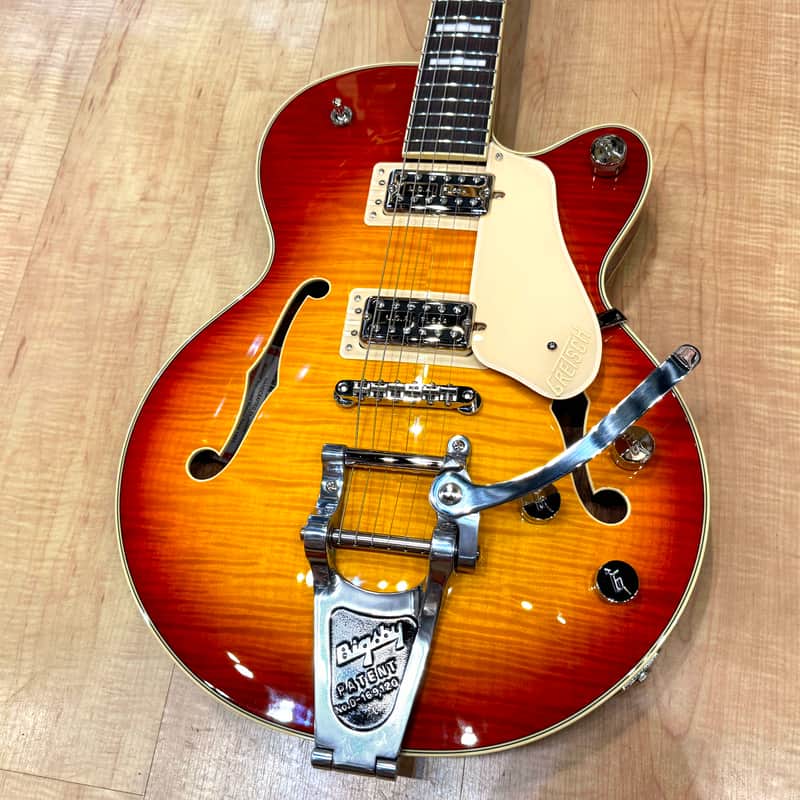 Gretsch G6659T Players Edition Fab Gear Broadkaster Jr. Center Block Flametop with Bigsby Electric Guitar 2025 - Cherry Sunburst image 1