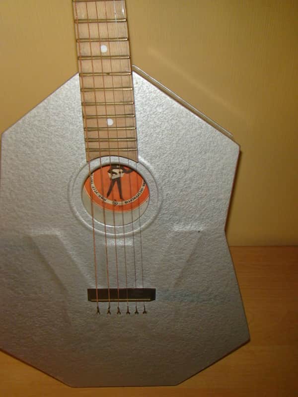 Aluminium  Metal Body Stone Acousitc Guitar USSR Soviet and very Vintage image 1