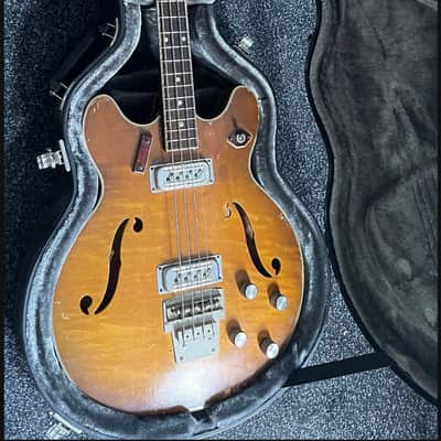 Vintage Harmony H-27 Mid 60’s Bass Guitar - Sunburst Flame Top image 24