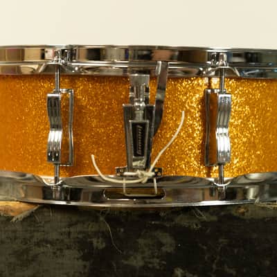 1970s Ludwig 5x14 Gold Sparkle Jazz Festival Snare Drum image 2
