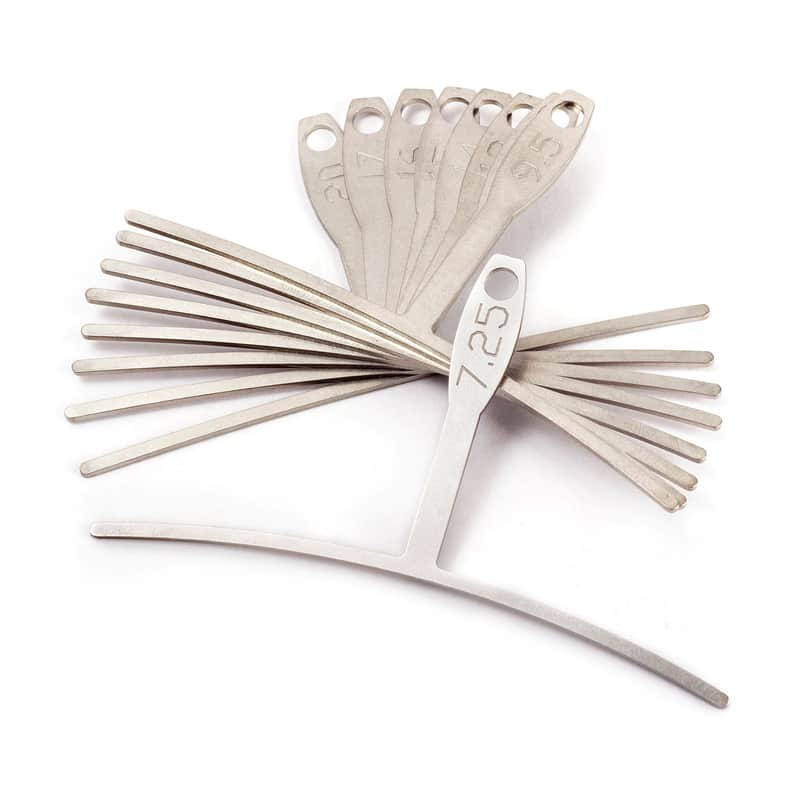 StewMac Understring Radius Gauge Tool, Set of 9, Extra-Wide Width for Bass Guitar Setup image 1
