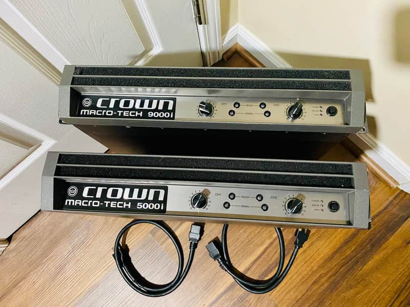 Crown Macro-Tech 9000i & 5000i Pro Amplifier W/ Power Cords | Made