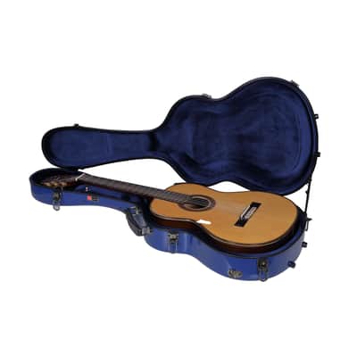 Crossrock Classical Guitar Hard Case Strong Lightweight Deluxe Fiberglass Hardshell in Navy Blue image 3
