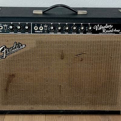 Wonderful Early 1965 Fender Vibrolux Reverb 2-Channel 35-Watt 2x10" Pre CBS Black Panel Combo Amp, This is a Fantastic Amplifier ! image 1