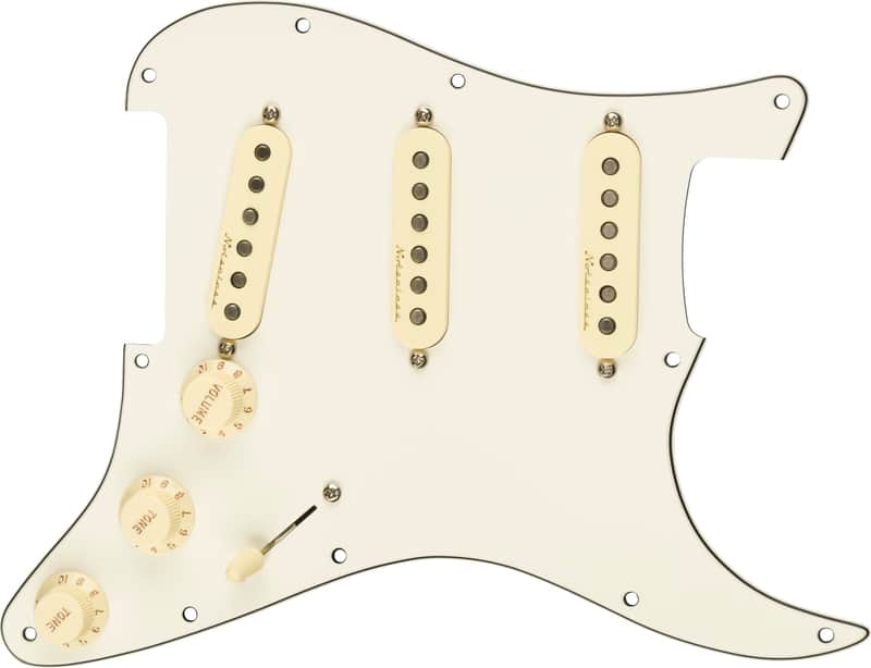 Fender 099-2344-509 Vintage Noiseless 11-Hole Stratocaster Pickguard Pre-Wired 2010s - Parchment image 1