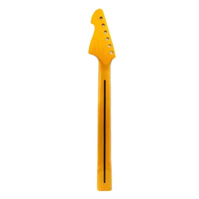 Guitar Neck scalloped Maple wood 22fret 25.5inch Rosewood Fretboard Dot Inlay Yellow paint Bolt on heel image 2