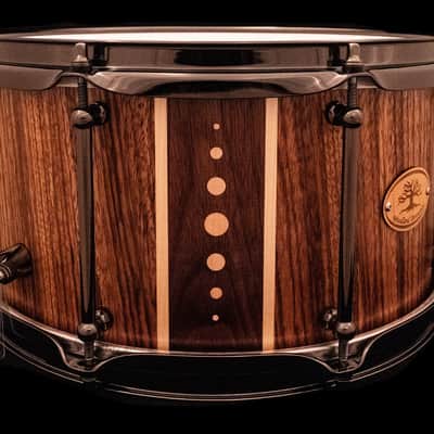 Woodland Percussion 13" x 7" Zebrawood Stave Snare Drum Walnut and Maple Accents image 7