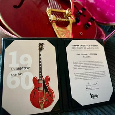 1960 Gibson ES-355TDSV Cherry — Gibson Certified Vintage — Original PAFs — Collector Grade image 2
